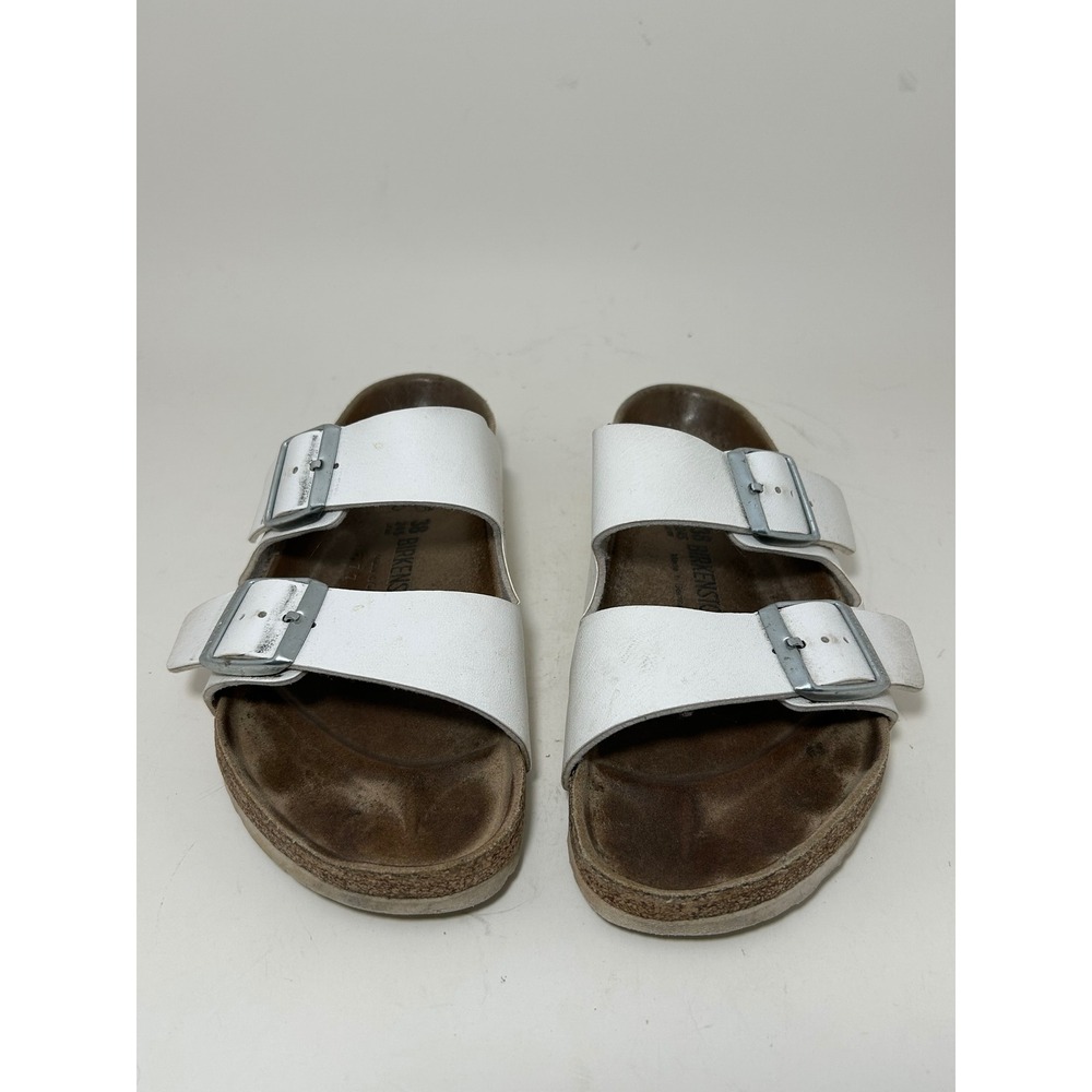 Birkenstock Arizona White Birko-Flor Two Strap Sandals Mens 5 Womens 7 EU 38